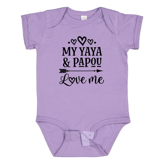 Inktastic My Yaya and Papou Love Me Girls Baby Bodysuit