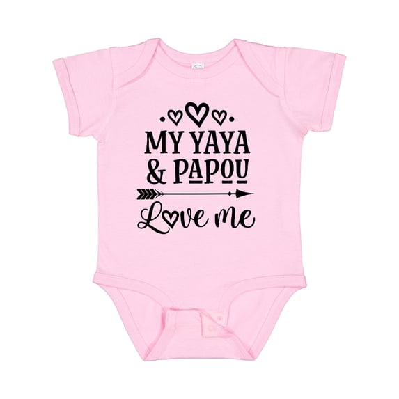 Inktastic My Yaya and Papou Love Me Girls Baby Bodysuit