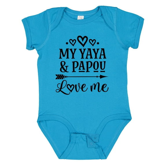 Inktastic My Yaya and Papou Love Me Girls Baby Bodysuit