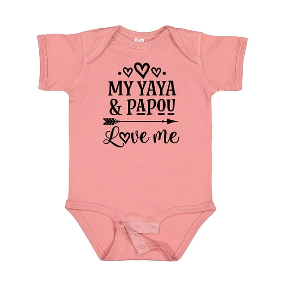 Inktastic My Yaya and Papou Love Me Girls Baby Bodysuit