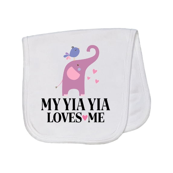 Inktastic My Yia Yia Loves Me Grandchild Baby Burp Cloth