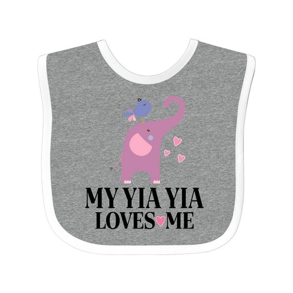 Inktastic My Yia Yia Loves Me Grandchild Boys or Girls Baby Bib