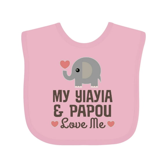 Inktastic My Yia Yia and Papou Love Me Boys or Girls Baby Bib