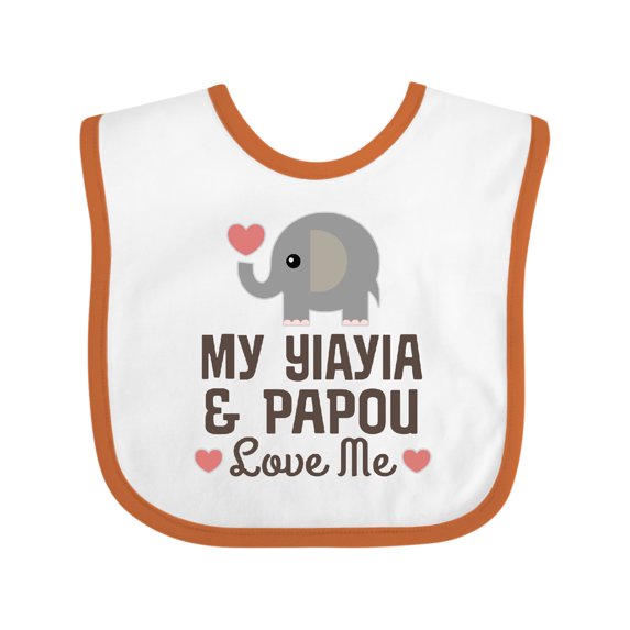 Inktastic My Yia Yia and Papou Love Me Boys or Girls Baby Bib