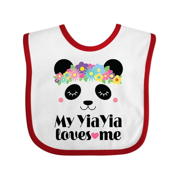 Inktastic My YiaYia Loves Me Yia Yia Bear Girls Baby Bib