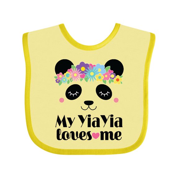 Inktastic My Yiayia Loves Me Yia Yia Bear Girls Baby Bib