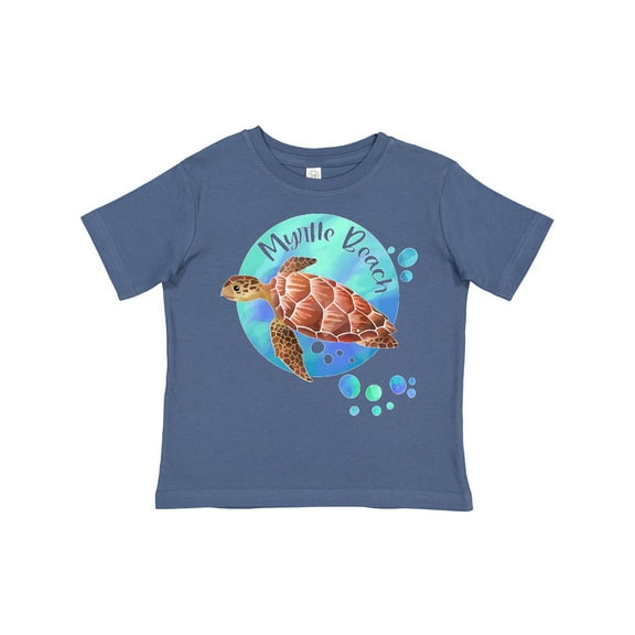 Inktastic Myrtle Beach Sea Turtle and Bubbles Boys or Girls Toddler T-Shirt