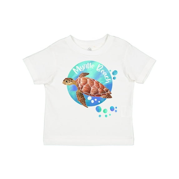 Inktastic Myrtle Beach Sea Turtle and Bubbles Boys or Girls Toddler T-Shirt