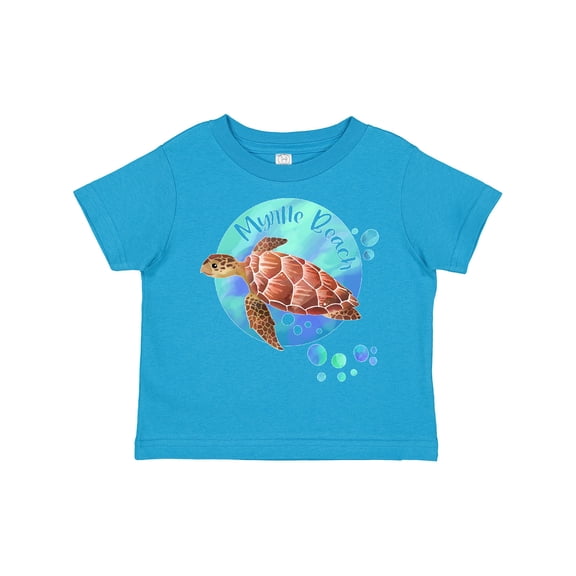 Inktastic Myrtle Beach Sea Turtle and Bubbles Boys or Girls Toddler T-Shirt