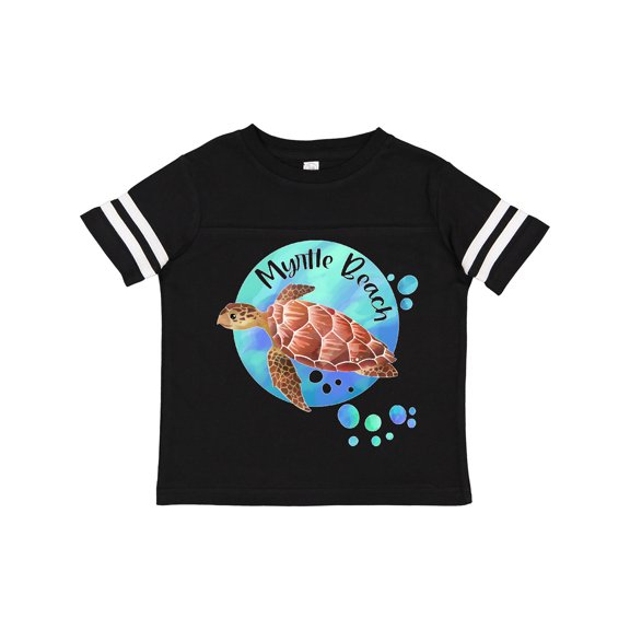 Inktastic Myrtle Beach Sea Turtle and Bubbles Boys or Girls Toddler T-Shirt
