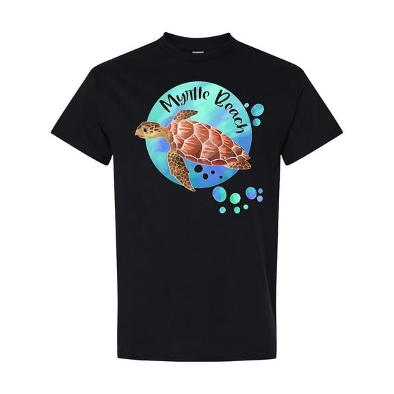 Inktastic Myrtle Beach Sea Turtle and Bubbles T-Shirt