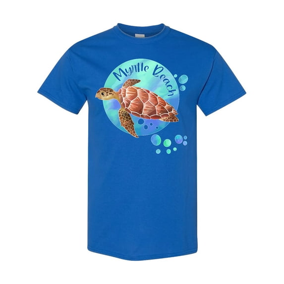 Inktastic Myrtle Beach Sea Turtle and Bubbles T-Shirt