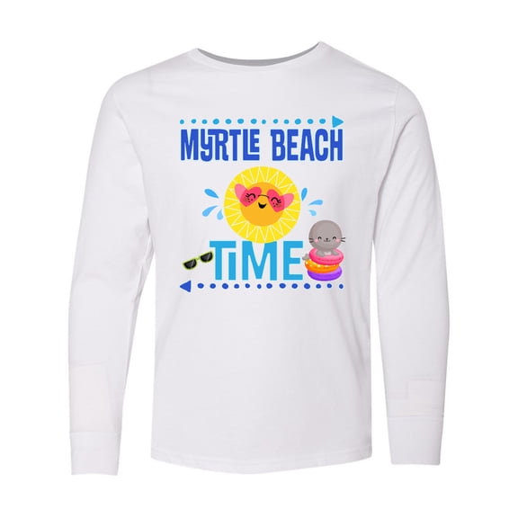 Inktastic Myrtle Beach Vacation Time Long Sleeve Youth T-Shirt