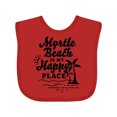 thumbnail image 1 of Inktastic Myrtle Beach is My Happy Place with Palm Trees Boys or Girls Baby Bib, 1 of 4
