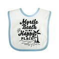 thumbnail image 1 of Inktastic Myrtle Beach is My Happy Place with Palm Trees Boys or Girls Baby Bib, 1 of 4