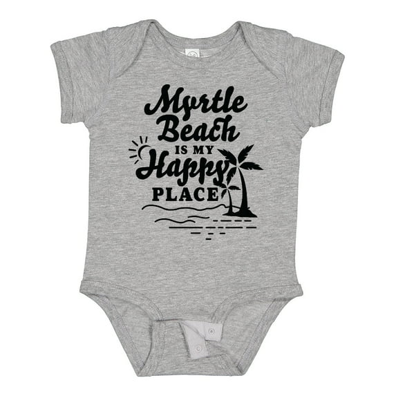 Inktastic Myrtle Beach is My Happy Place with Palm Trees Boys or Girls Baby Bodysuit