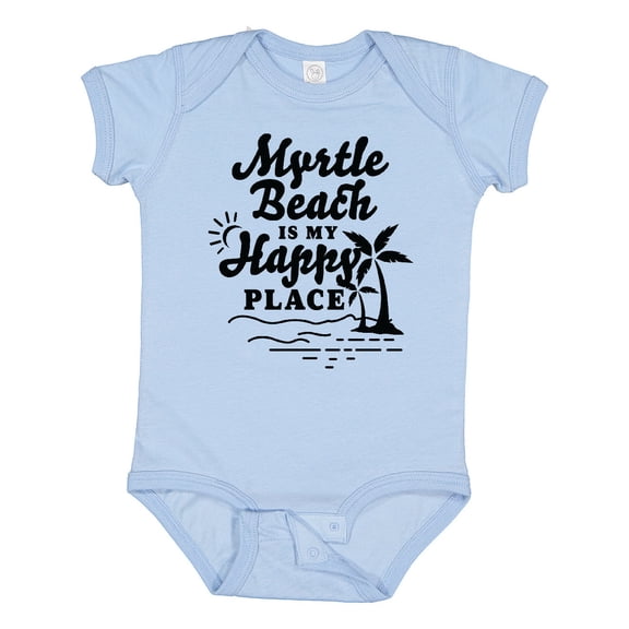 Inktastic Myrtle Beach is My Happy Place with Palm Trees Boys or Girls Baby Bodysuit