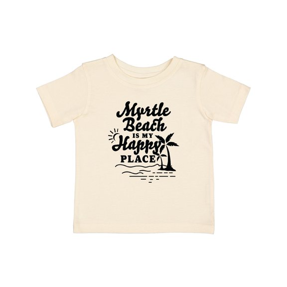 Inktastic Myrtle Beach is My Happy Place with Palm Trees Boys or Girls Baby T-Shirt