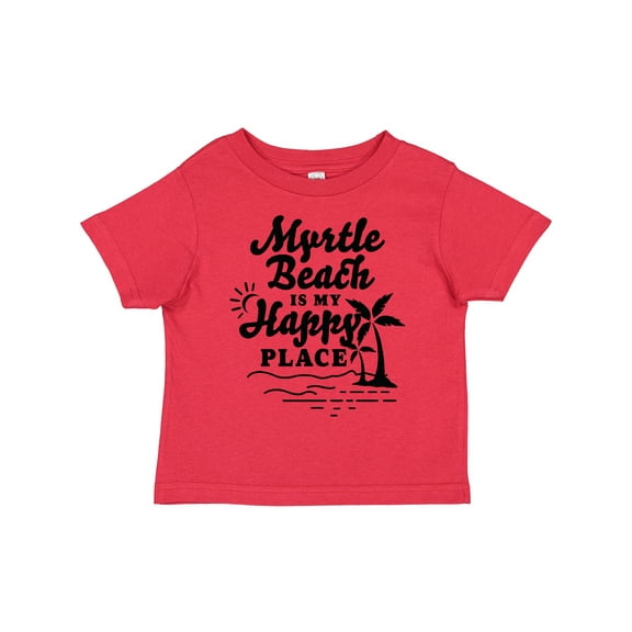 Inktastic Myrtle Beach is My Happy Place with Palm Trees Boys or Girls Toddler T-Shirt