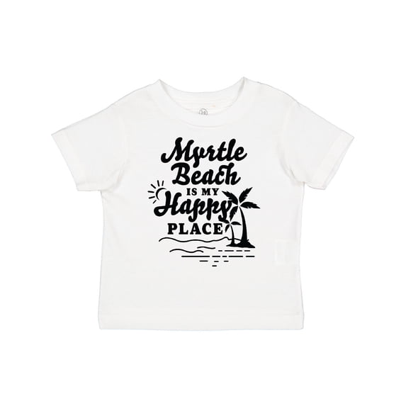 Inktastic Myrtle Beach is My Happy Place with Palm Trees Boys or Girls Toddler T-Shirt