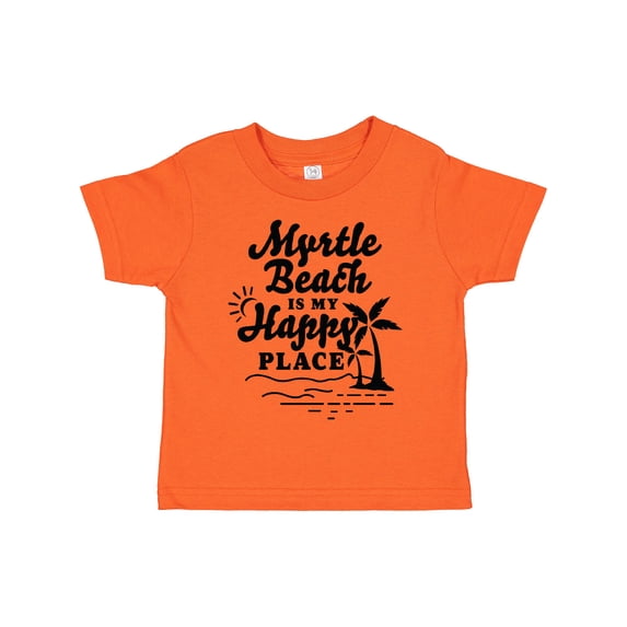Inktastic Myrtle Beach is My Happy Place with Palm Trees Boys or Girls Toddler T-Shirt