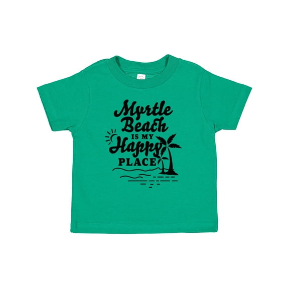 Inktastic Myrtle Beach is My Happy Place with Palm Trees Boys or Girls Toddler T-Shirt
