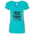 thumbnail image 1 of Inktastic Myrtle Beach is My Happy Place with Palm Trees Women's V-Neck T-Shirt, 1 of 5