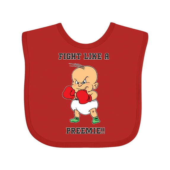 Inktastic Nicu Fight Like a Preemie Baby Boxer Boys or Girls Baby Bib