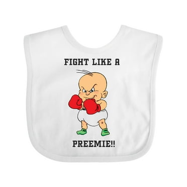 Inktastic NICU Fight Like a Preemie Baby Boxer Boys or Girls Baby Bib
