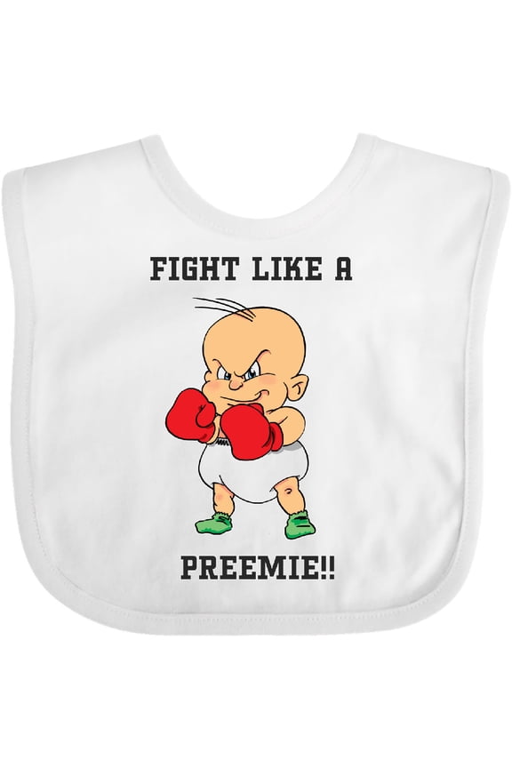 Nicu Fight Like a Preemie Baby Boxer Boys or Girls Baby Bib