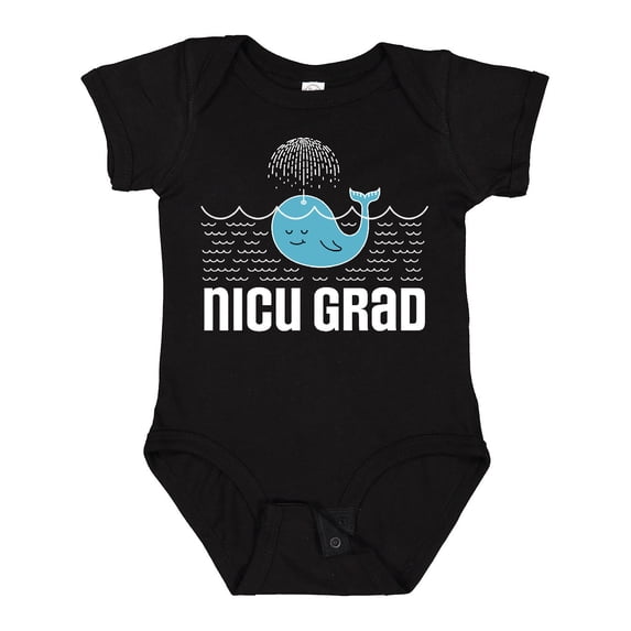 Inktastic NICU Grad Baby Whale Boys or Girls Baby Bodysuit