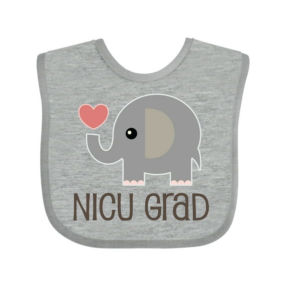 Inktastic Nicu Graduate Baby Elephant Boys or Girls Baby Bib