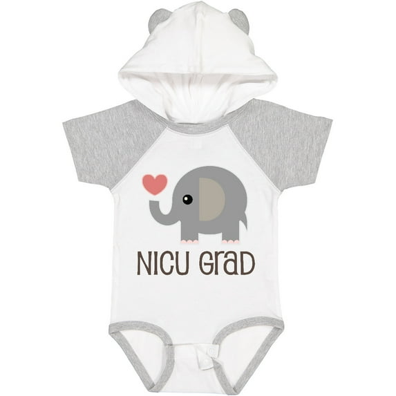 Inktastic Nicu Graduate Baby Elephant Boys or Girls Baby Bodysuit