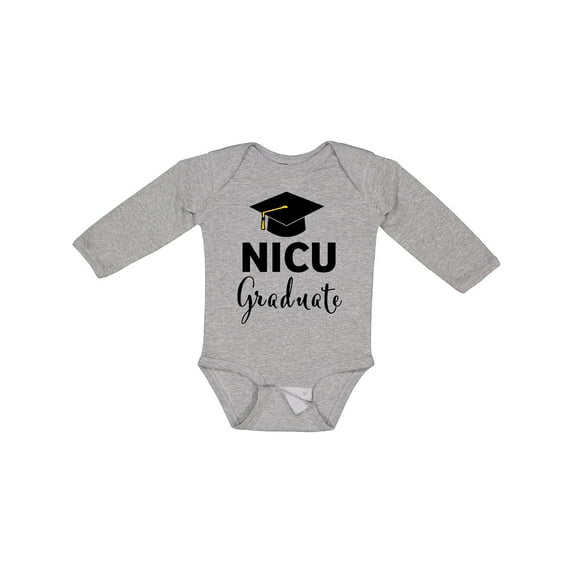 Inktastic Nicu Graduate-graduation Hat Boys or Girls Long Sleeve Baby Bodysuit