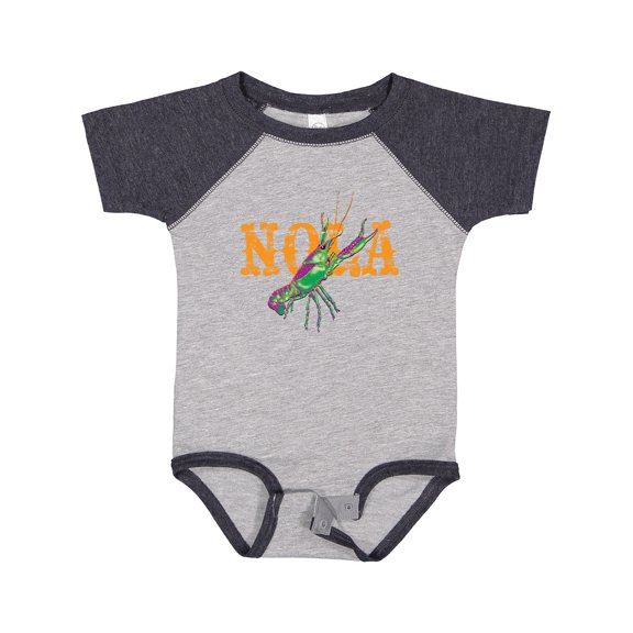 Inktastic NOLA Mardi Gras Crayfish in Orange Boys or Girls Baby Bodysuit