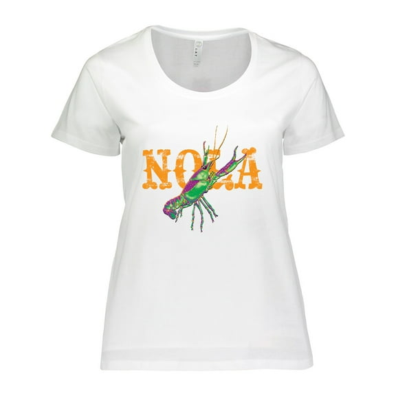 Inktastic NOLA Mardi Gras Crayfish in Orange Women's Plus Size T-Shirt