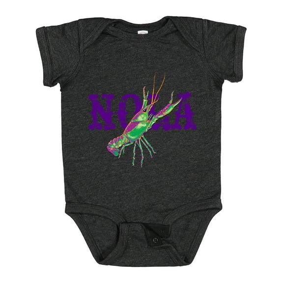 Inktastic NOLA Mardi Gras Crayfish in Purple Boys or Girls Baby Bodysuit