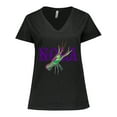 thumbnail image 1 of Inktastic NOLA Mardi Gras Crayfish in Purple Women's Plus Size V-Neck T-Shirt, 1 of 5