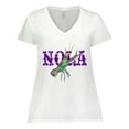 thumbnail image 1 of Inktastic NOLA Mardi Gras Crayfish in Purple Women's Plus Size V-Neck T-Shirt, 1 of 5