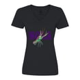 thumbnail image 1 of Inktastic NOLA Mardi Gras Crayfish in Purple Women's V-Neck T-Shirt, 1 of 5