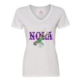 thumbnail image 1 of Inktastic NOLA Mardi Gras Crayfish in Purple Women's V-Neck T-Shirt, 1 of 5