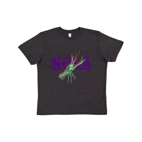 Inktastic NOLA Mardi Gras Crayfish in Purple Youth T-Shirt