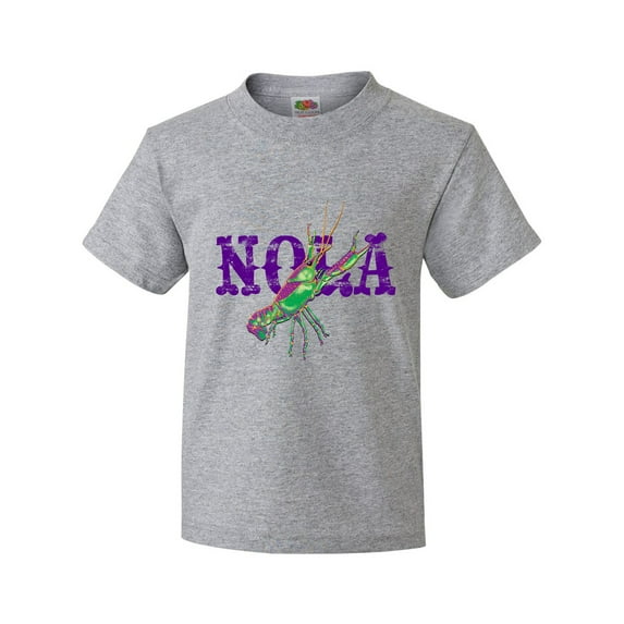 Inktastic NOLA Mardi Gras Crayfish in Purple Youth T-Shirt