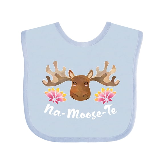 Inktastic Na-Moose-Te Cute Moose Greeting Boys or Girls Baby Bib
