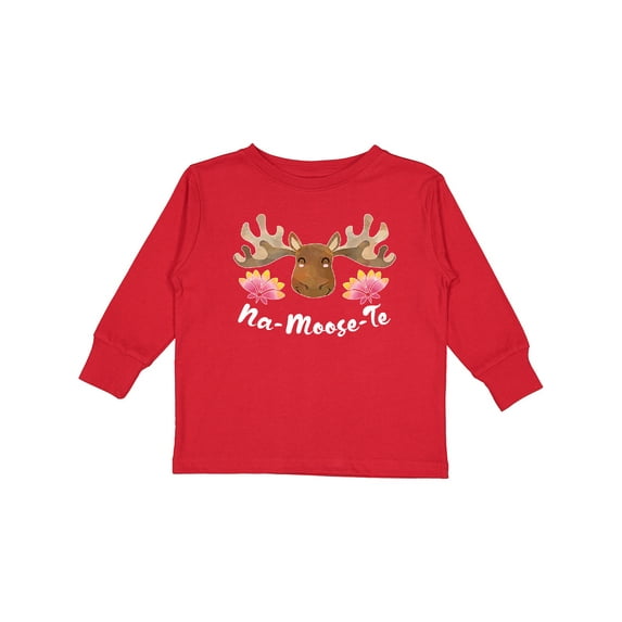 Inktastic Na-Moose-Te Cute Moose Greeting Boys or Girls Long Sleeve Toddler T-Shirt