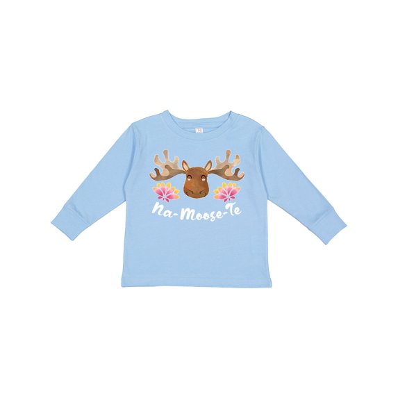 Inktastic Na-Moose-Te Cute Moose Greeting Boys or Girls Long Sleeve Toddler T-Shirt