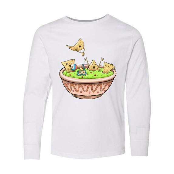 Inktastic Nachos Partying in Guacamole Long Sleeve Youth T-Shirt