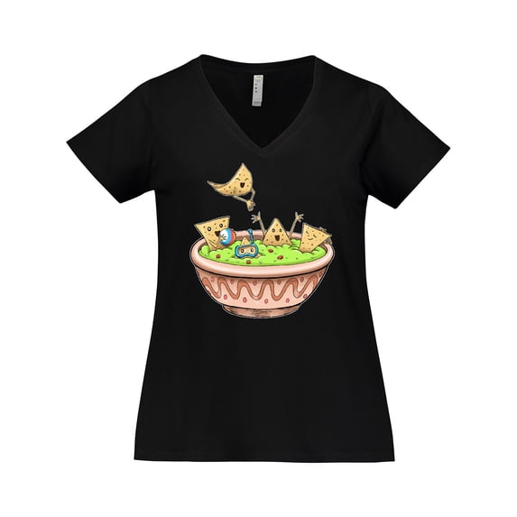 Inktastic Nachos Partying in Guacamole Women's Plus Size V-Neck T-Shirt