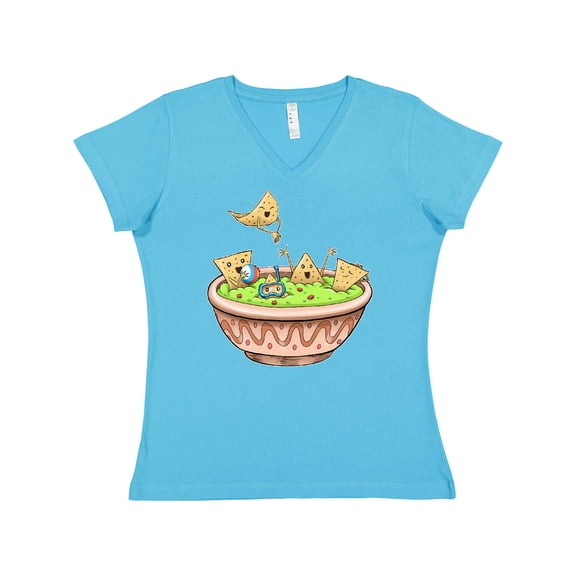 Inktastic Nachos Partying in Guacamole Women's V-Neck T-Shirt