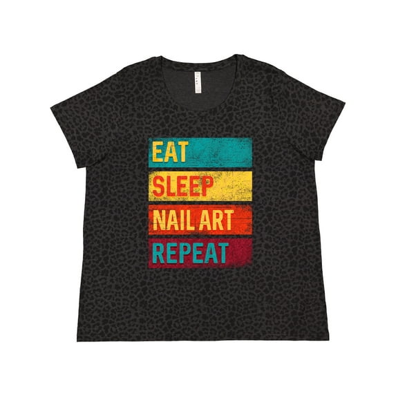Inktastic Nail Tech Eat Sleep Nail Art Repeat Women's Plus Size T-Shirt